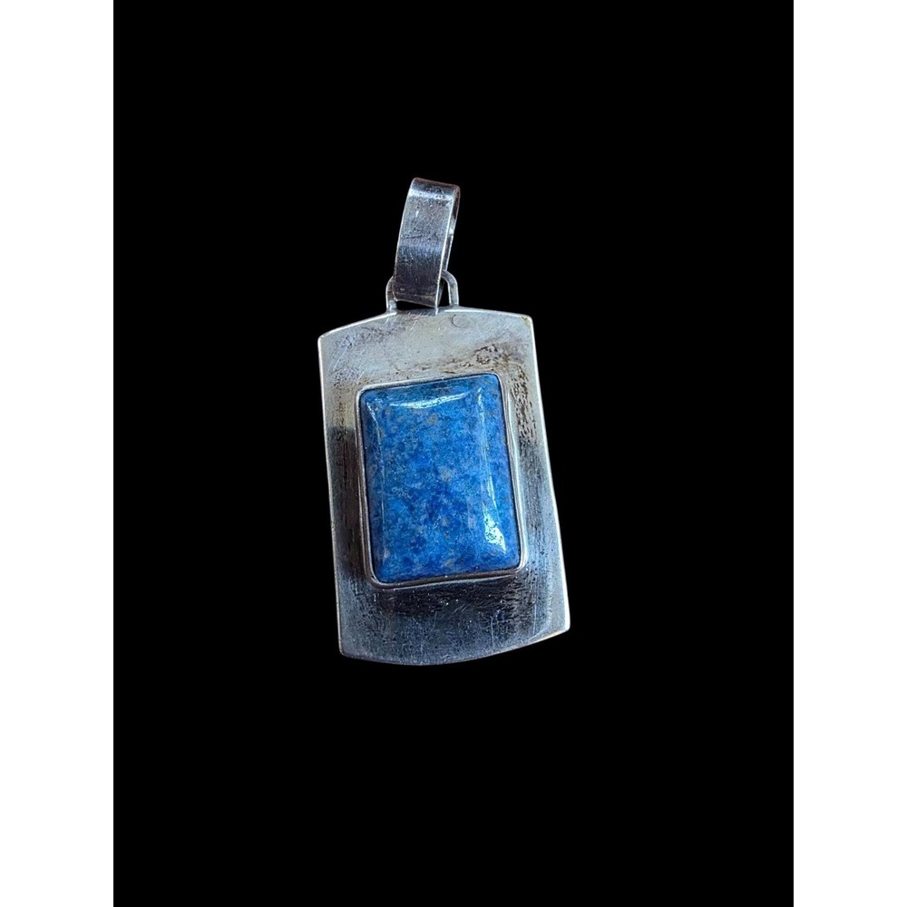 Vintage Ella Blue Sterling Silver Lapis Lazuli Cross Pendant 16.9g